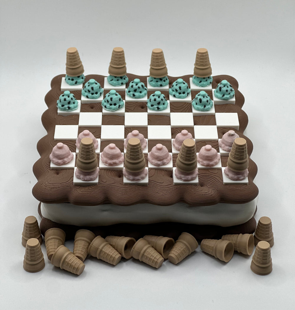 3D Printed Ice Cream Sandwich Checkers Game