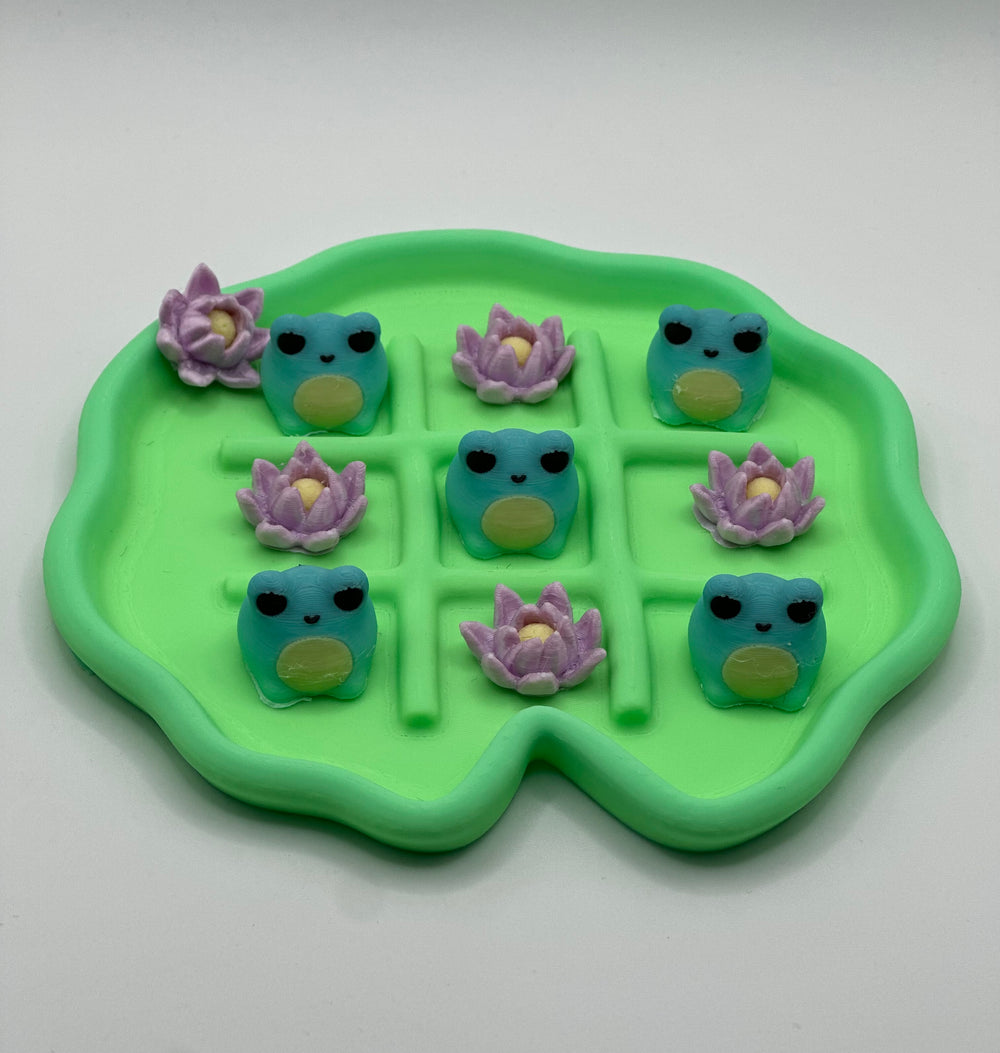 3D Printed TikTacToad Game – Frogs & Flowers Edition