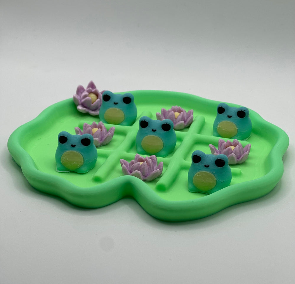3D Printed TikTacToad Game – Frogs & Flowers Edition