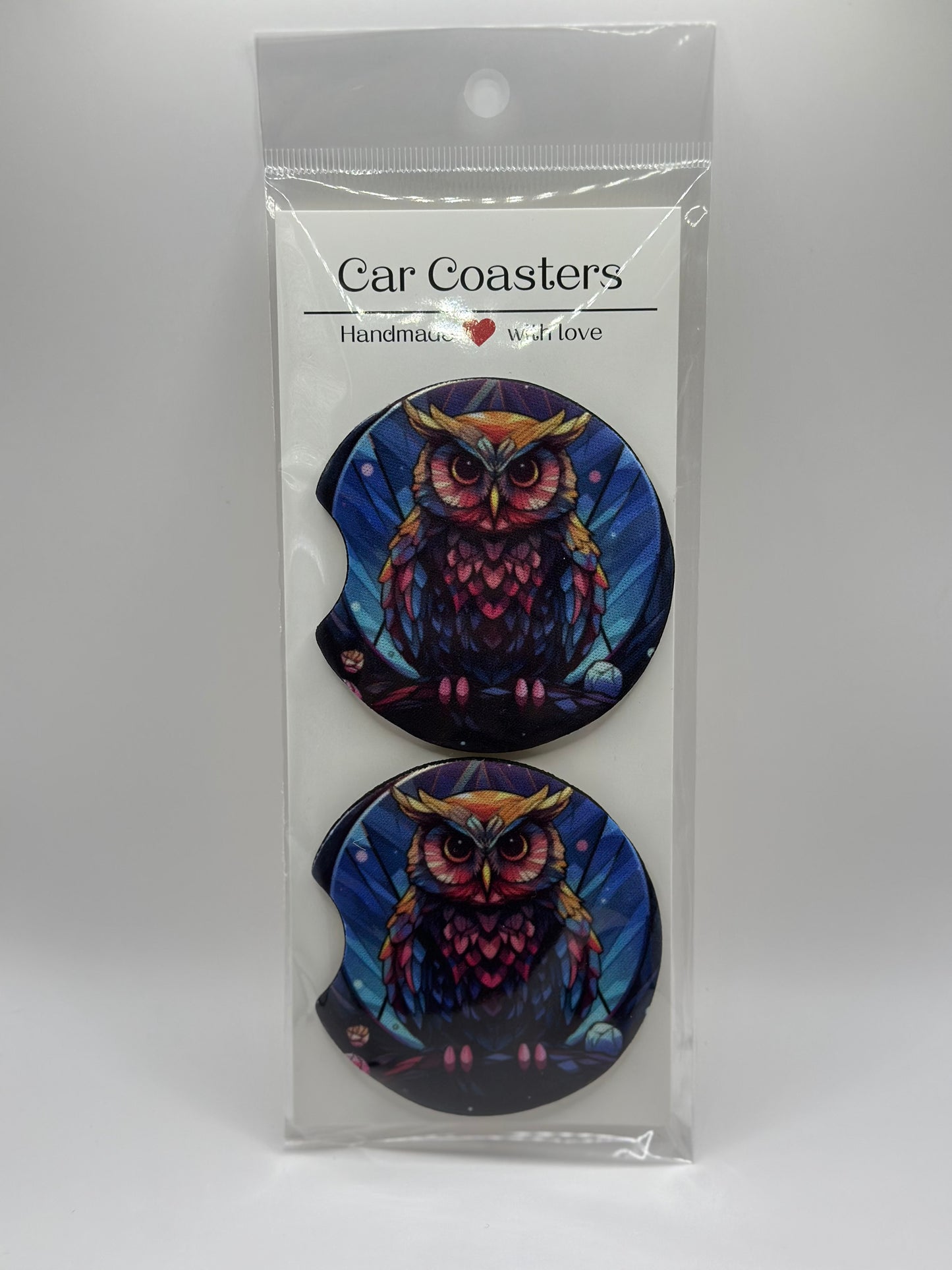 Owl Car Neoprene Coasters