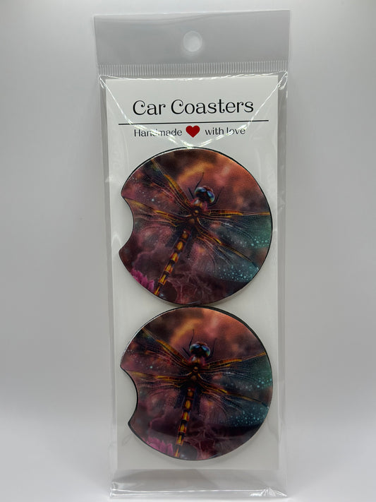 Dragonfly Neoprene Car Coasters