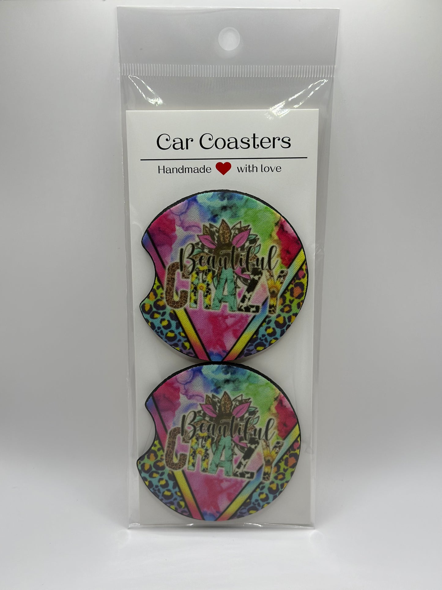 Beautiful Crazy Tie Dye Car Coaster