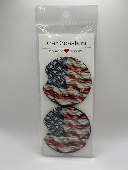 American Flag Neoprene Car Coasters