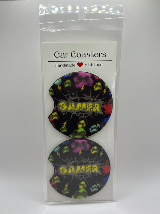 Gamer Neoprene Car Coasters