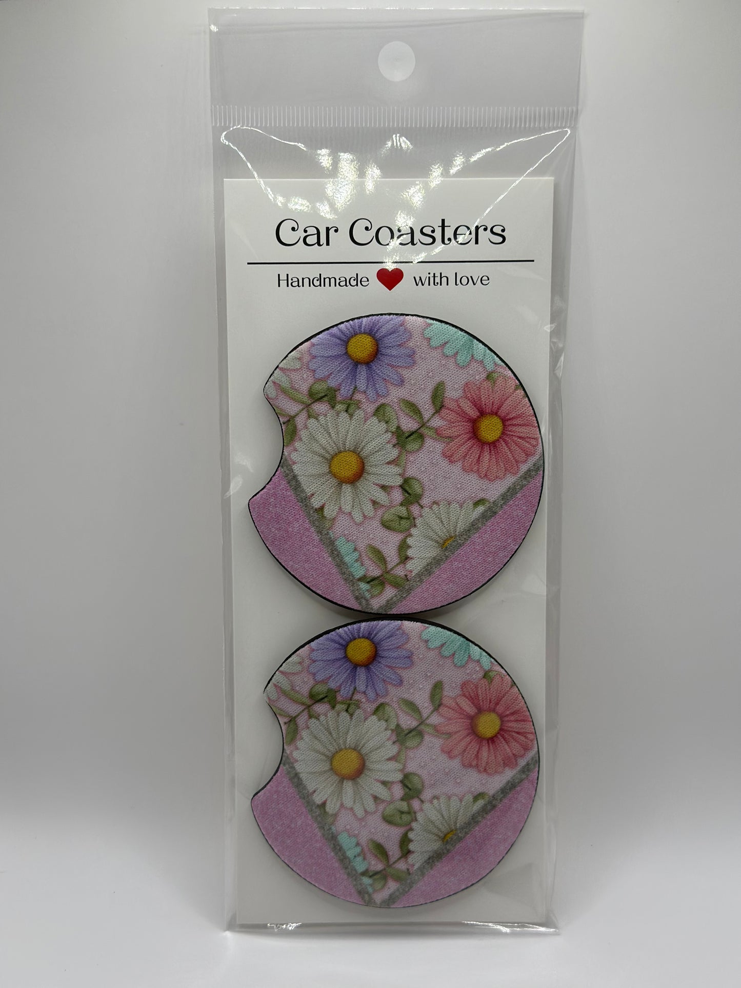 Flowers Neoprene Car Coasters