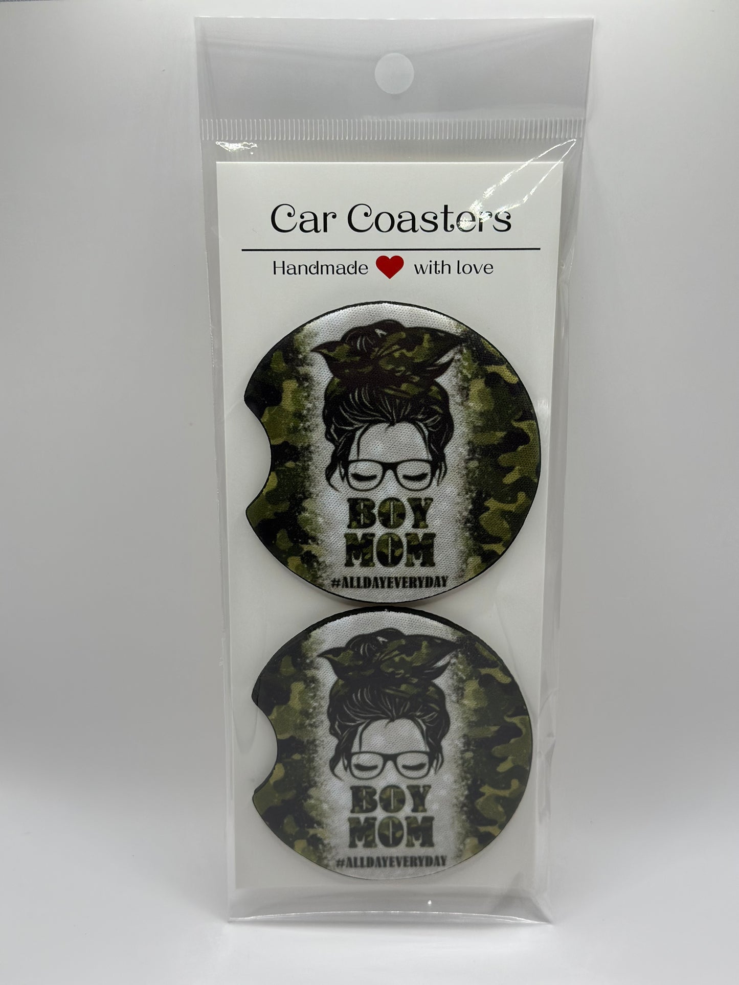 Boy Mom Neoprene Car Coasters